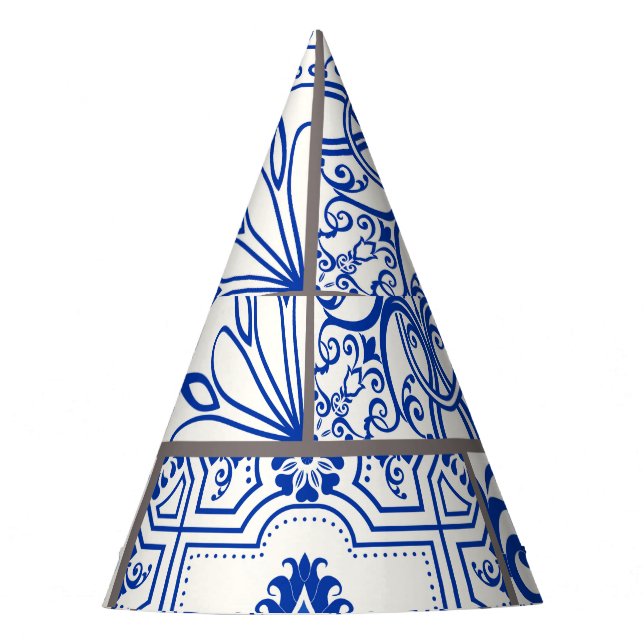 Chapéu De Festa Vitoriano Majolica: Padrão de Azulejo de Patches. (Frente)