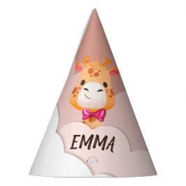 Chapéu De Festa Watercolor Baby Giraffe, Safari Animal Birday
