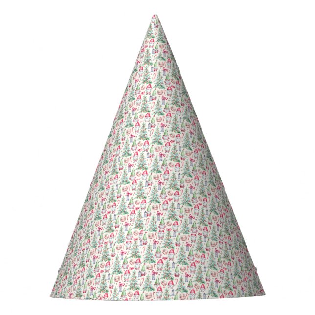 Chapéu De Festa Watercolor Christmas Gnomes Party Hat (Frente)
