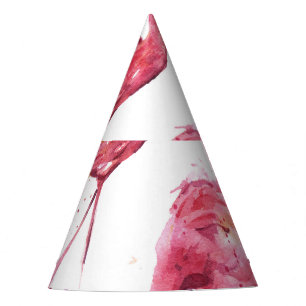 Chapéu De Festa Watercolor Flamingos, Elegante Design.