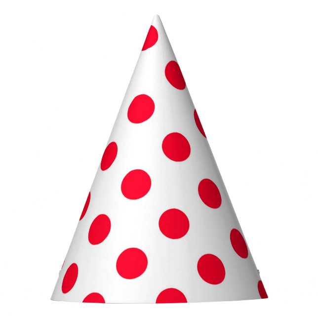 Chapéu De Festa White Red Dots Party Hat (Frente)