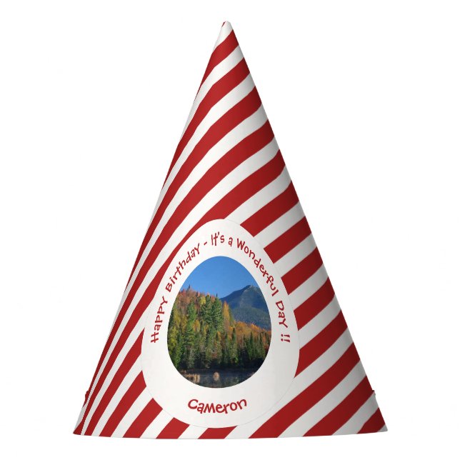 Chapéu De Festa Whiteface Mountain, Adirondack Autumn Party Items (Frente)