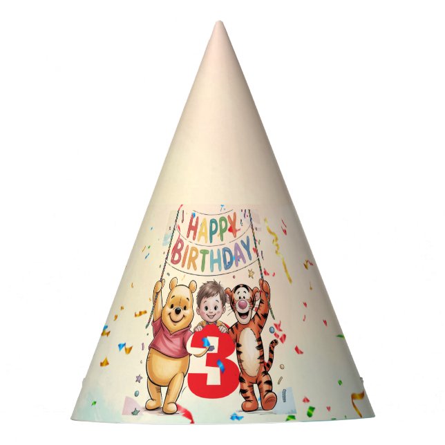 Chapéu De Festa Winnie the Pooh | Happy Birthday (Frente)