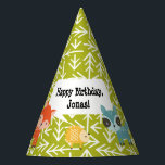 Chapéu De Festa Woodland Animal Personated Party Hats<br><div class="desc">Decorados com animais brilhantes e coloridos da floresta, esses chapéus de festa personalizados são perfeitos para a festa de aniversário de uma criança ou para o seu próprio evento especial. Uma coruja azul adorável, uma raposa laranja, um ouriço amarelo, um guaxinim azul e um veado marrom decoram esses chapéus festivos....</div>