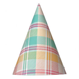 Chapéu De Festa Xadrez Multicolorido de Plaid