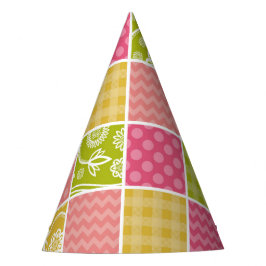 Chapéu De Festa Zigzag, Chevron, Bolinhas, Gingham, Patchwork