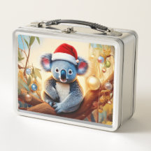 Chapéu de Natal Koala santa na goma-lenha