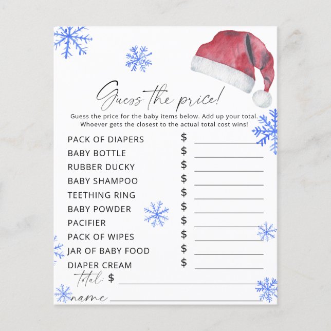 Chapéu de Papai Noel - Adivinhe o preço Jogo (Frente)