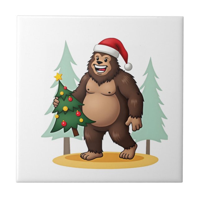 Chapéu de Papai Noel da Árvore de Natal Bigfoot (5 (Frente)
