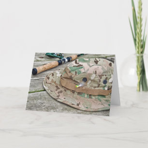 Chapéu de Pesca com Cartão de Aniversário Puro