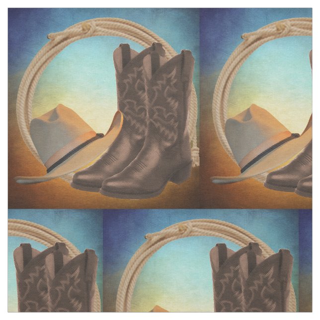 Chapéu de vaqueiro da bota de vaqueiro e tecido (Modelo)