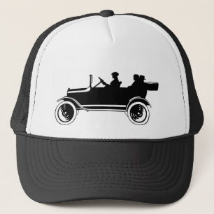 Chapéu do boné da silhueta do carro antigo do