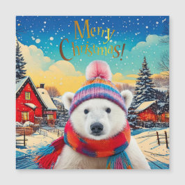 Chapéu do Polar Bear Santa e cachecol Feliz Natal
