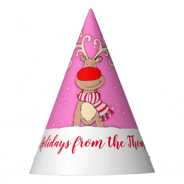 Chapéu grande do nome do rosa da rena dos antlers (Frente)