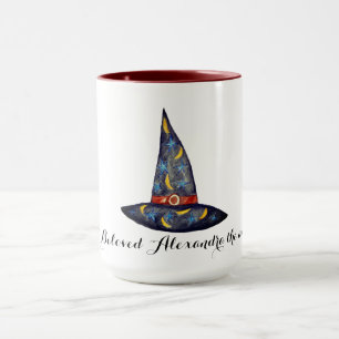 Chapéu preto da bruxa, caneca do Dia das Bruxas