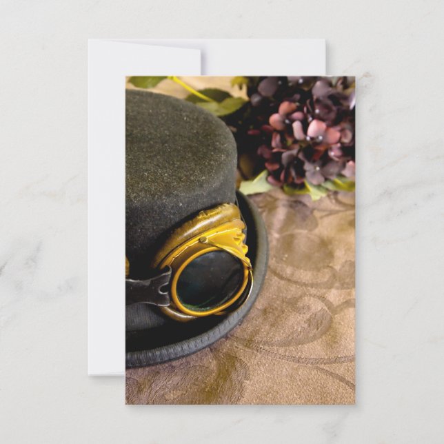 Chapéu Superior de Punk a Vapor com Óculos (Frente)