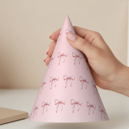 Chapéus de Aniversário com Padrão de Laço Rosa