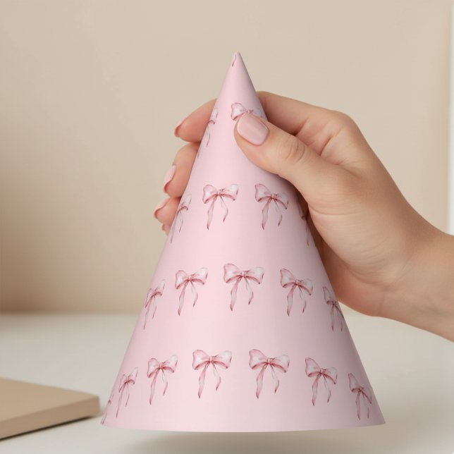 Chapéus de Aniversário com Padrão de Laço Rosa (Criador carregado)