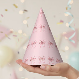 Chapéus de Aniversário com Padrão de Laço Rosa