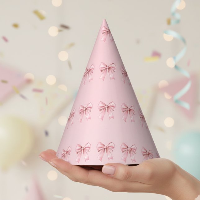 Chapéus de Aniversário com Padrão de Laço Rosa (Criador carregado)