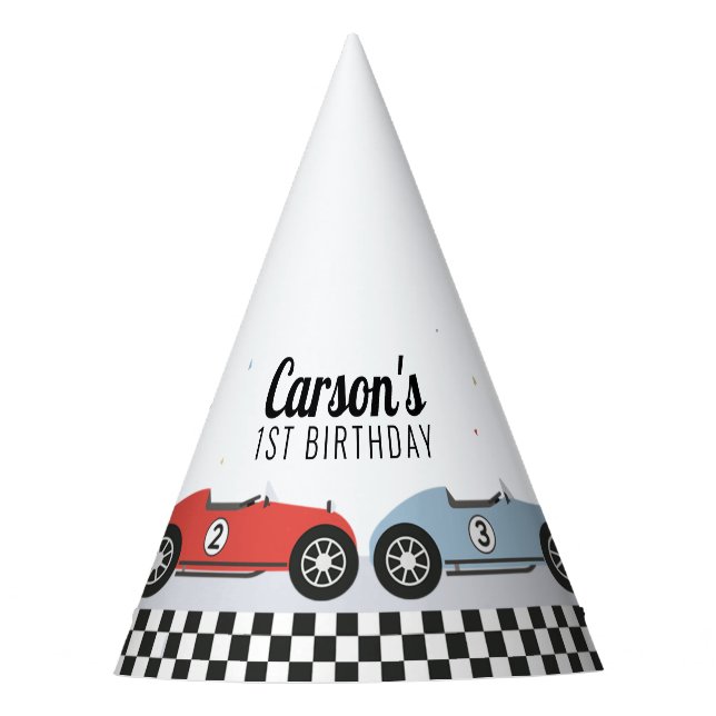Chapéus de Aniversário de Carro de Corrida (Frente)