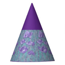 Chapéus de Aniversário de Peixe Roxo Abstrato