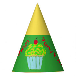 Chapéus de Aniversário do Cupcake Verde Amarelo