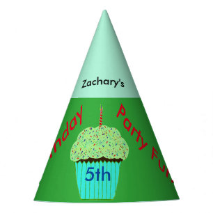 Chapéus de Aniversário Personalizados Green Cupcak