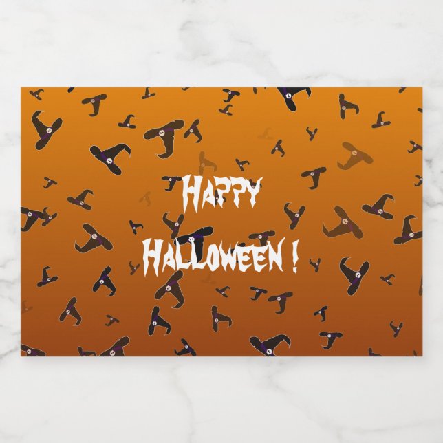 Chapéus De Bruxas De Halloween (Rótulo Único)