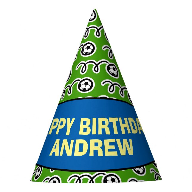 Chapéus de Festa de aniversário de bola de futebol (Frente)