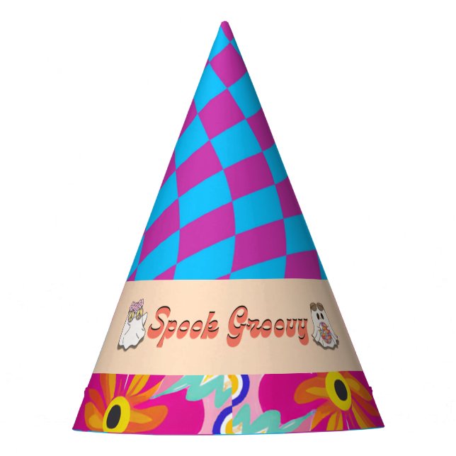 Chapéus de Festa de Groovy Spooky no Halloween (Frente)