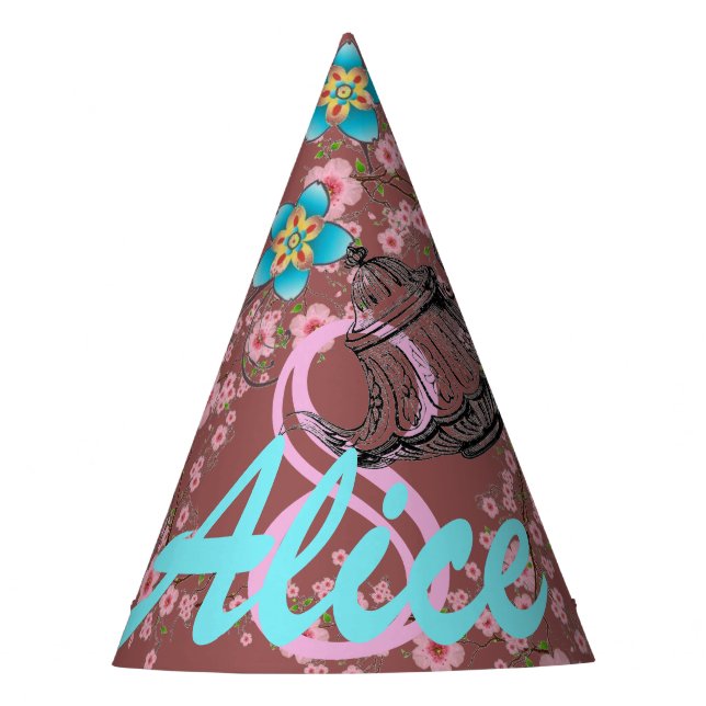 Chapéus de papel mágicos shabby chic para chá (Frente)