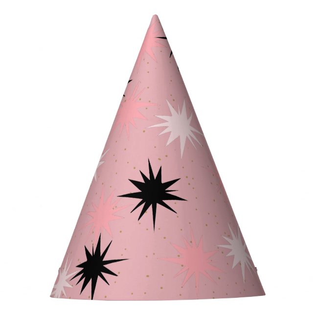 Chapéus do Partido de Starbursts Atômicos Rosa (Frente)