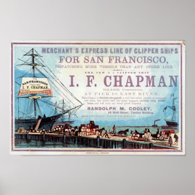 Chapman Clipper Ship Historical Repro Poster (Frente)