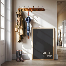 Charcarvão Rootado Citação Cristã Poster