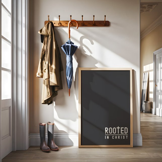 Charcarvão Rootado Citação Cristã Poster (Criador carregado)