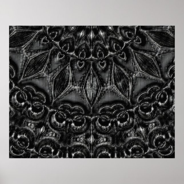 Charcoal Mandala  Poster (Frente)