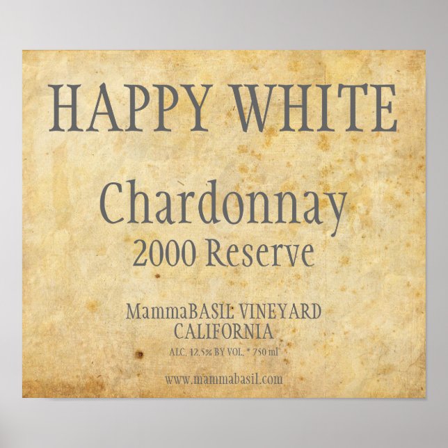 Chardonnay Label Poster (Frente)