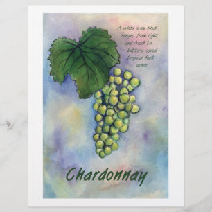 Chardonnay Wine Graphics & Description Letterhead