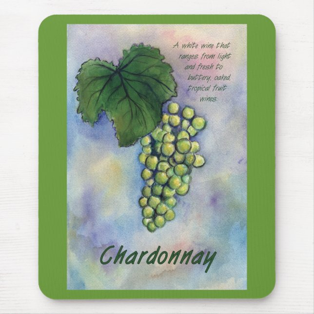 Chardonnay Wine Graphics & Description Mousepad (Frente)