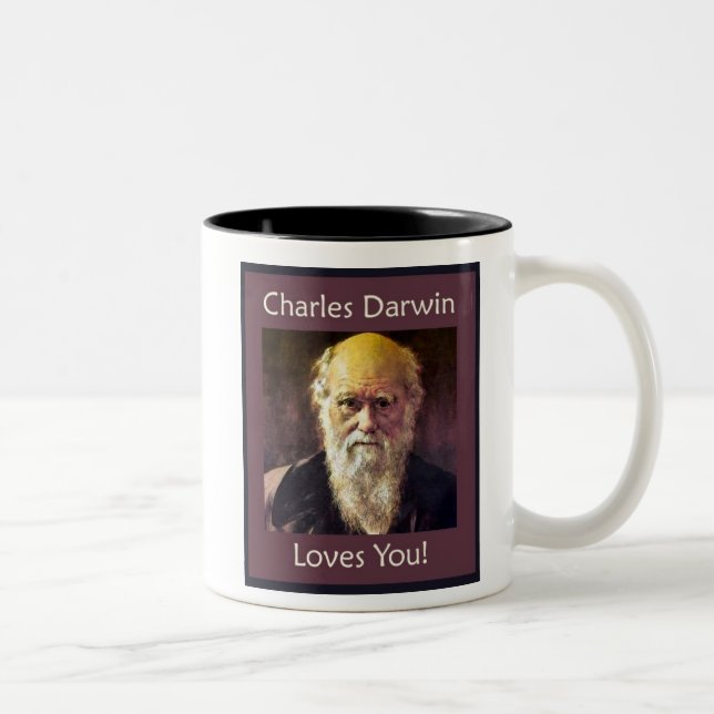 Charles Darwin ama-o! caneca (Direita)