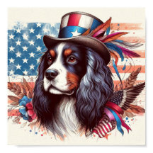 Charles Spaniels com a Poster veterana dos EUA