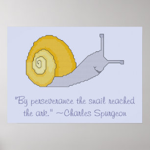 Charles Spurgeon Snail Perseverança Citação Poster