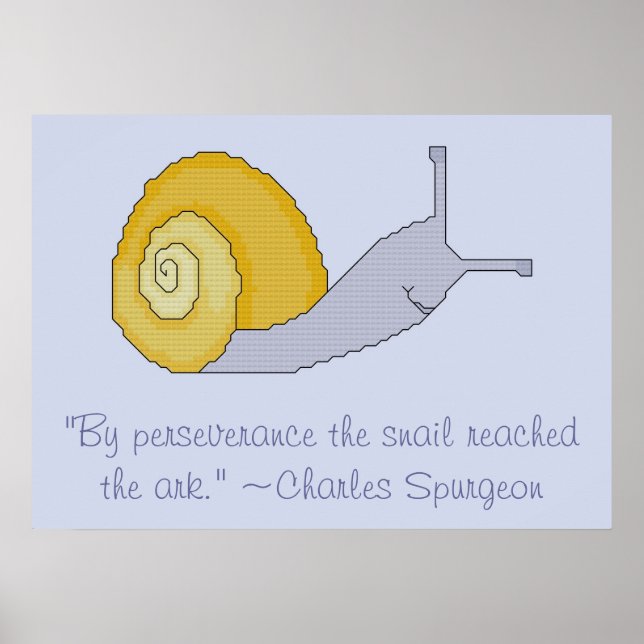 Charles Spurgeon Snail Perseverança Citação Poster (Frente)