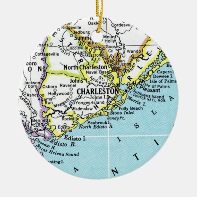 Charleston, Ornamento Snowflake do Mapa da Carolin (Frente)