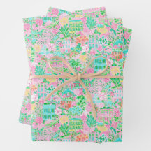 Charleston Pastel Preppy Padrão de Impressão de Pa