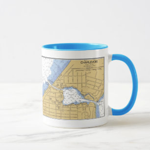 Charlevoix, caneca náutica da carta do porto do M