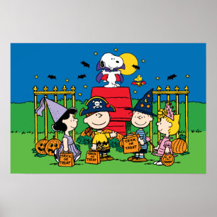Charlie Brown e Gang Halloween Party Poster