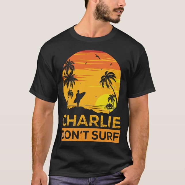 Charlie Exclusivo Não Surf camiseta engraçada (Frente)
