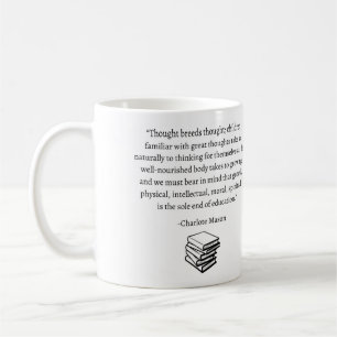 Charlotte Mason cita caneca "Pensamento"